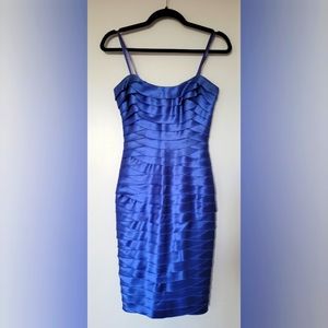 BCBG Max Azria Blue Strapless Bodycon Dress
